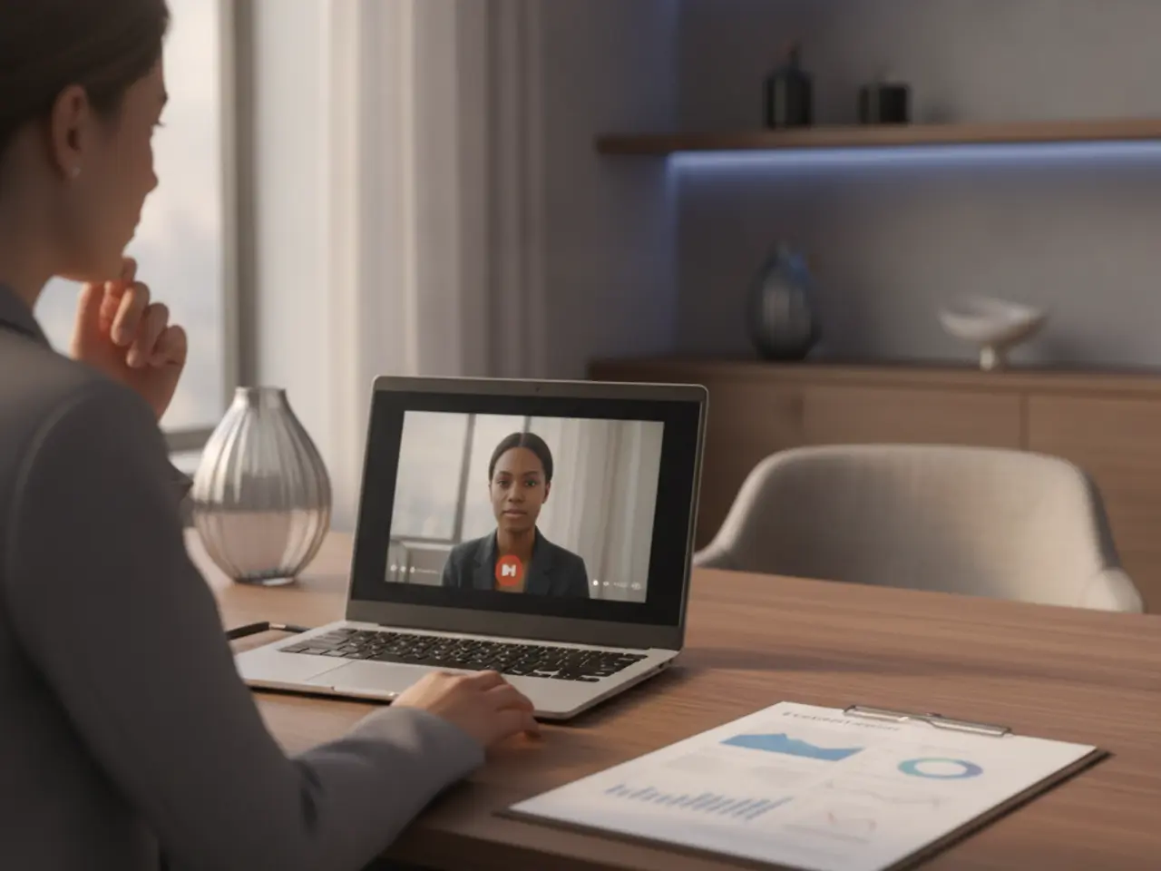 Recruiter reviewing a candidate’s video interview